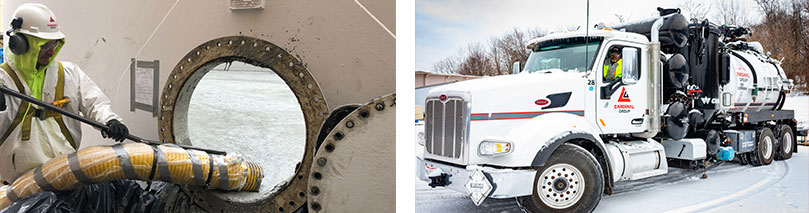 Left Image: Hydroblasting Right Image: Truck