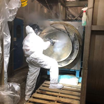 person powerwashing